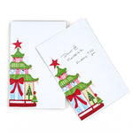 Christmas Pagoda themed Lux Notepads in a white background
