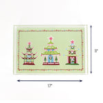 Christmas Pagodas rectangular acrylic tray large with dimension of 17" x 11".