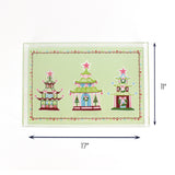 Christmas Pagodas rectangular acrylic tray large with dimension of 17" x 11".