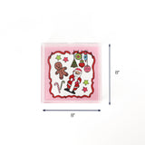 Christmas Santa Friends Acrylic Tray Medium with dimension of 8" x 8".