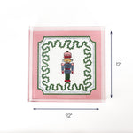 Christmas Square Acrylic Tray Nutcracker blue large with dimension of 12" x 12".
