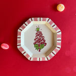 Christmas Treats tole metal trinket tray featuring a candy cane tree