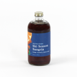Bottle of 'Ski Season Sangria' with a blue label on a white background