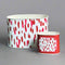 Two Club House decoupage caddies with a red and white animal print pattern, one large and one small, placed on a gray background.