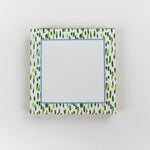 Square Luxury Notepad in Club House with  Meadow Green and blue border