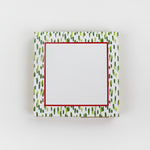 Square Luxury Notepad in Club House with Meadow Green and Red  boarders