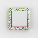 Square Luxury Notepad in Club House with Meadow Green and Red  boarders