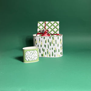 Club House meadow green filled duo of caddies in large and small on a green background