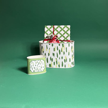 Club House meadow green filled duo of caddies in large and small on a green background