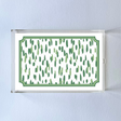 Club House crylic tray featuring a meadow green brushstroke motif pattern on the base