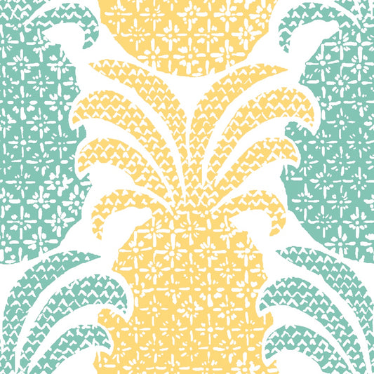 Round Hill Yellow and Blue Outdoor Fabric by the Yard