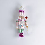 Colorful Glass Nutcracker Christmas Ornaments, Set of 2