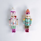 Colorful Glass Nutcracker Christmas Ornaments, Set of 2