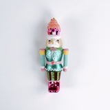 Colorful Glass Nutcracker Christmas Ornaments, Set of 2