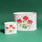 Empty duo of Cottage Grove Geranium caddies red, in large and small on a green background