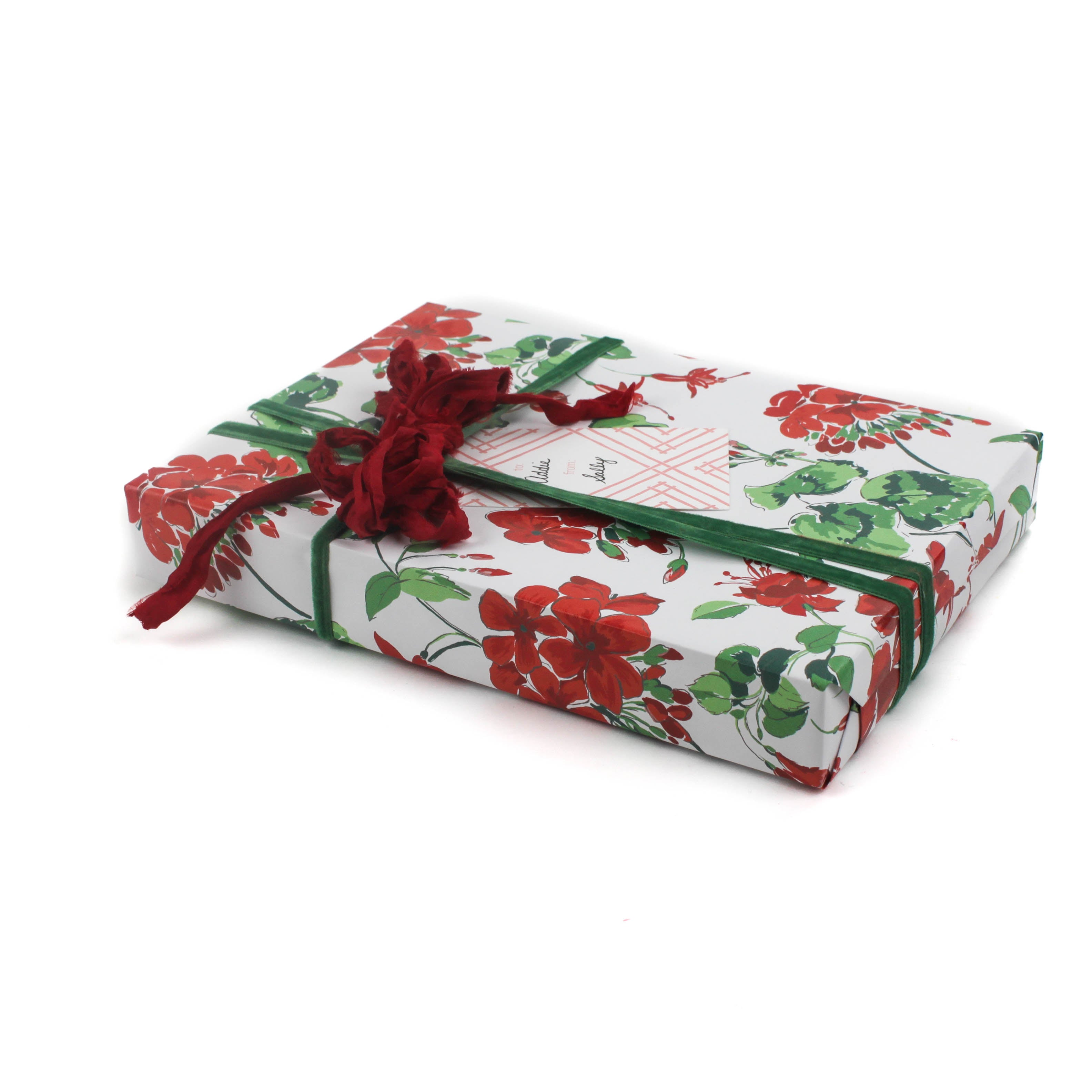 A geranium wrapping paper in a white background