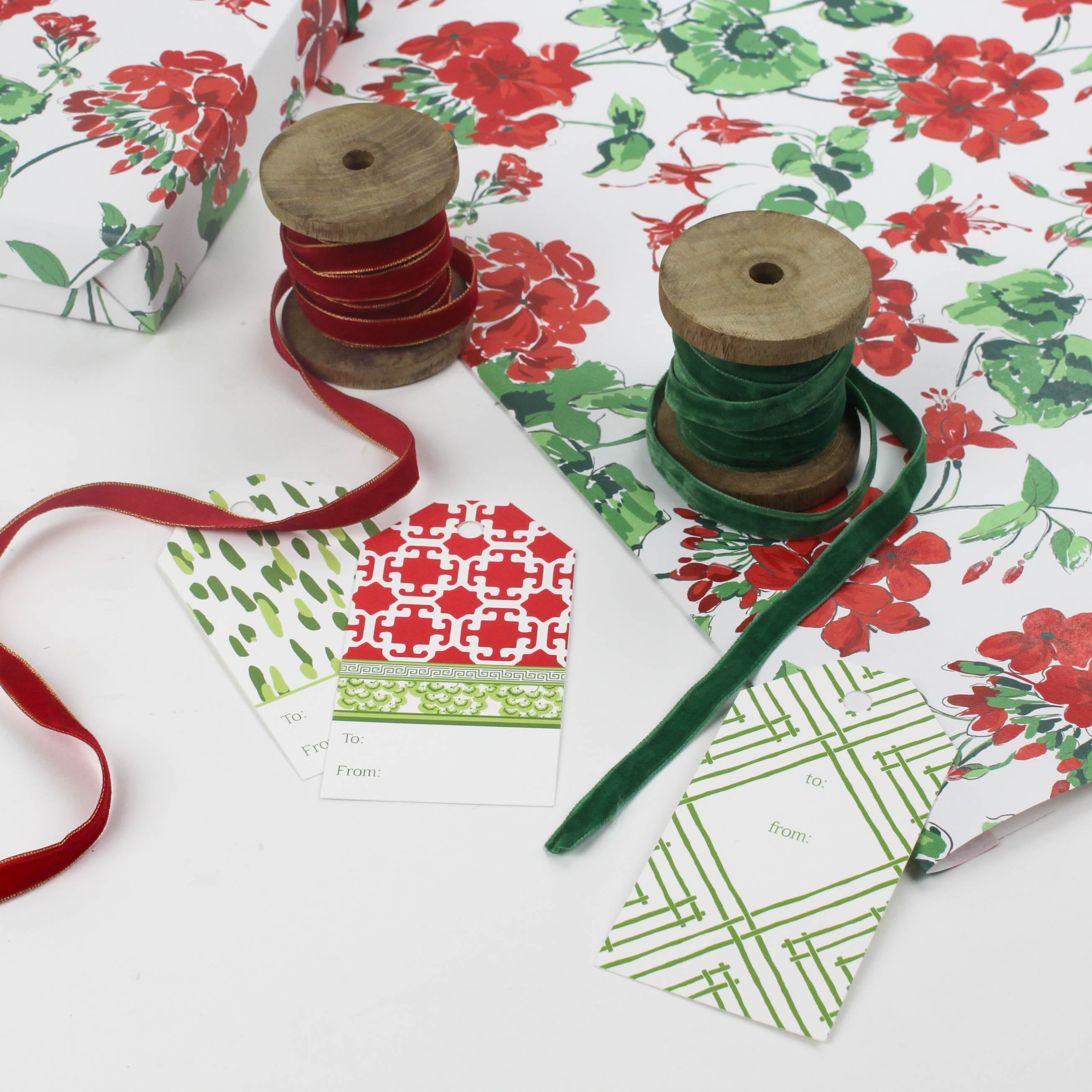 A geranium wrapping paper in a white background