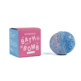 Cotton Candy Bath bomb with box packaging on white background