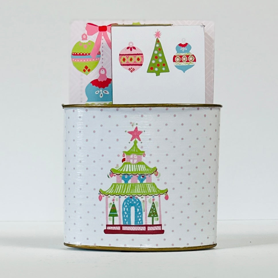 Festive Pagodas Small Christmas Caddy