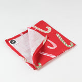 Dancing Candy Canes Christmas Cloth Dinner Napkins, Set of 4