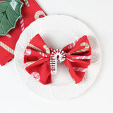 Dancing Candy Canes Christmas Cloth Dinner Napkins, Set of 4