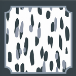 Detail of pattern on the Club House navy blue square acrylic tray