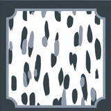 Detail of pattern on the Club House navy blue square acrylic tray
