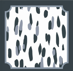 Detail of pattern on the Club House navy blue square acrylic tray