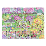 Front of 1000 piece jigsaw puzzle with Easter egg hunt park scene