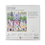 Back of 500 piece jigsaw puzzle with Easter parade city scene