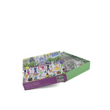 500 piece jigsaw puzzle with Easter parade city scene and open box