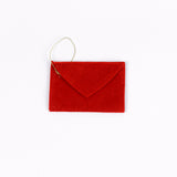 Felt letter to santa christmas ornament on a white background