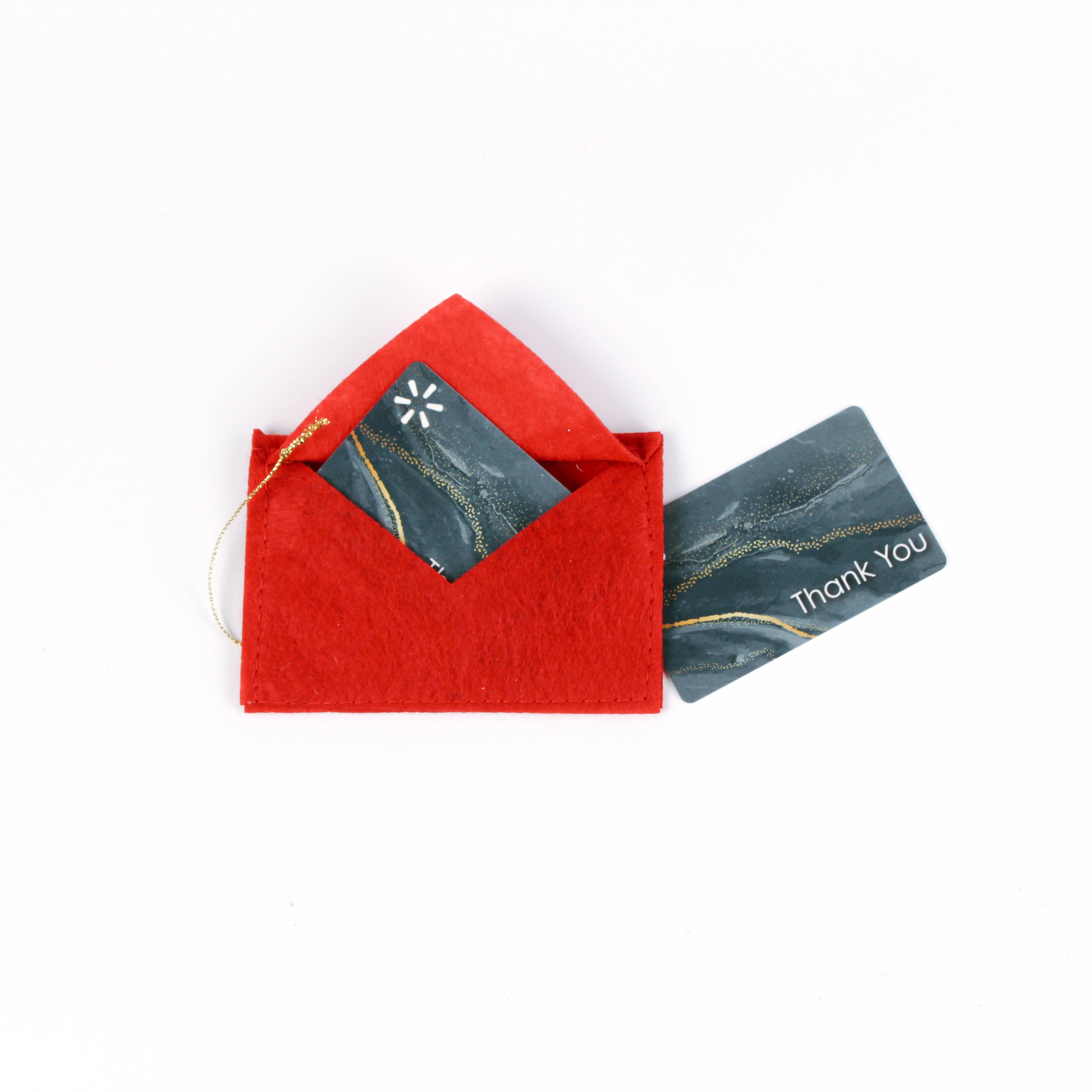 Felt letter to santa christmas ornament on a white background