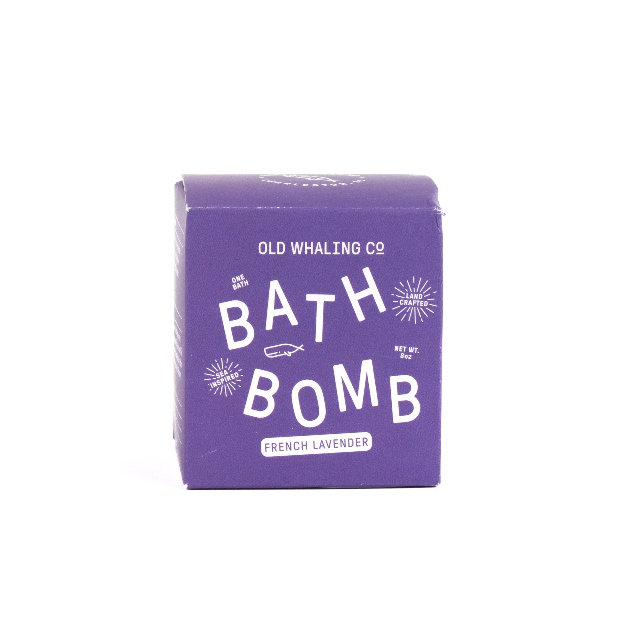 French Lavender Bath bomb box packaging on white background