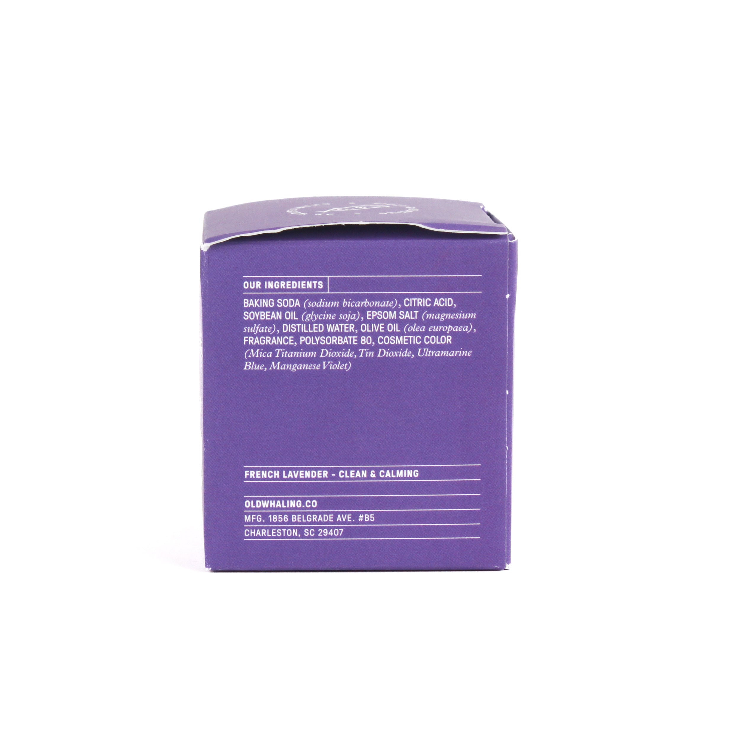 French Lavender Bath bomb box packaging on white background