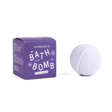 French Lavender Bath bomb with box packaging on white background