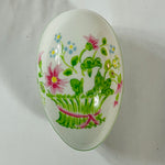 Frog-themed Tastesetter decorative box with hand-painted green frog and floral details