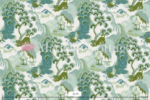 Old Peking Celadon Green Outdoor Fabric by the Yard