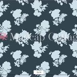 Swans Island Silhouette Navy Blue Outdoor Fabric by the Yard