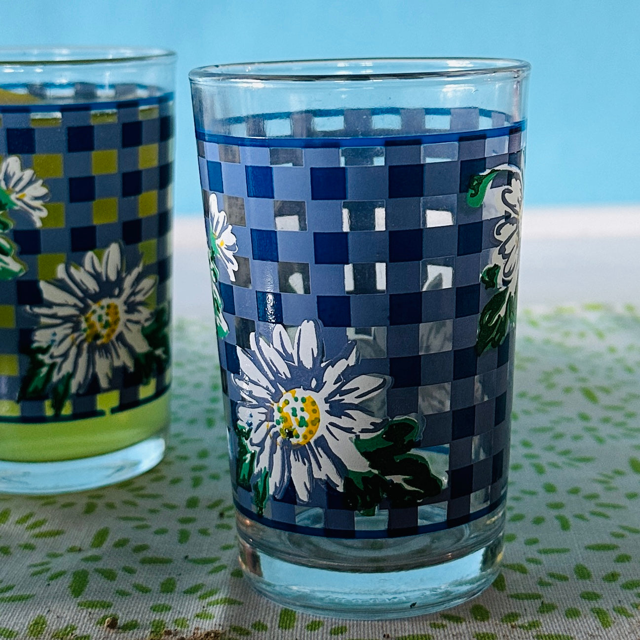 Blue outlet vintage pitcher and glasses