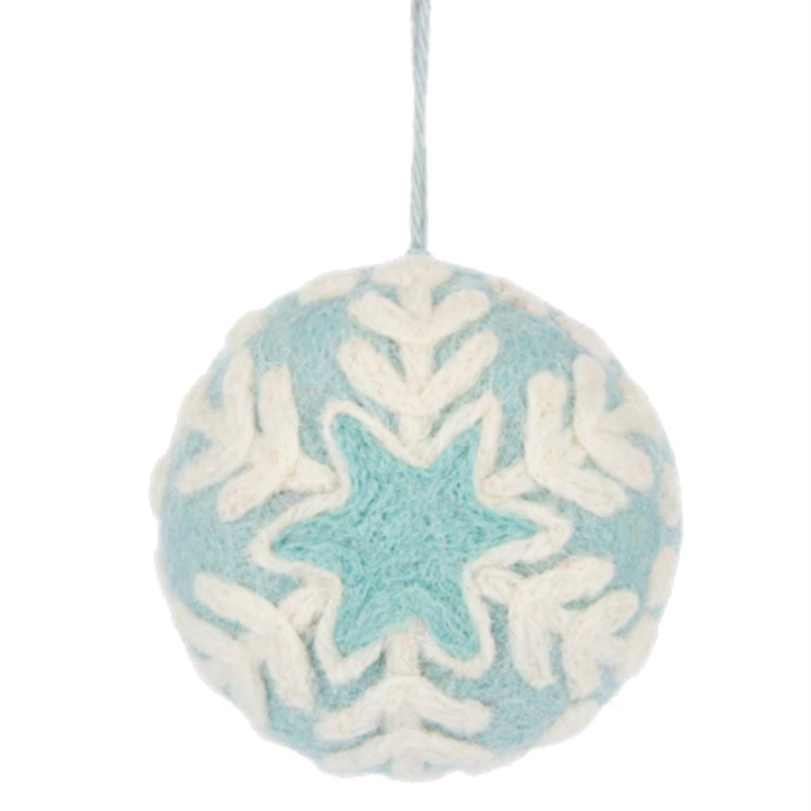 Stitched Pastel Snowflake Ball Christmas Ornaments, Set of 4