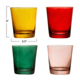 Round Low-Ball Drinking Glasses, Set of 4