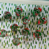 Vintage Geranium Drinks Glasses, Set of 10