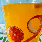 Vintage Glass Orange Cooler Pitcher/Highball Glasses, Set of 5