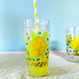 Vintage Sea Life Juice/Tea/Lemonade Carafe with 8 Tumblers, Set of 9