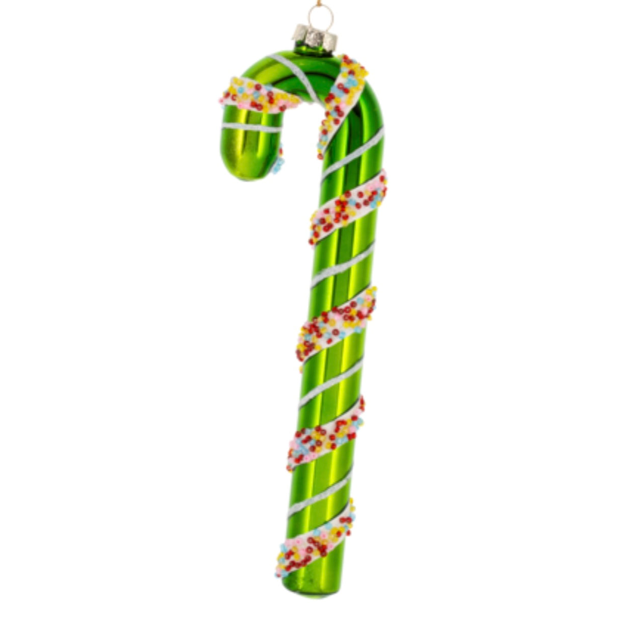 Colorful Candy Cane Glass Christmas Ornaments, Set of 3