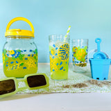 Vintage Sea Life Juice/Tea/Lemonade Carafe with 8 Tumblers, Set of 9