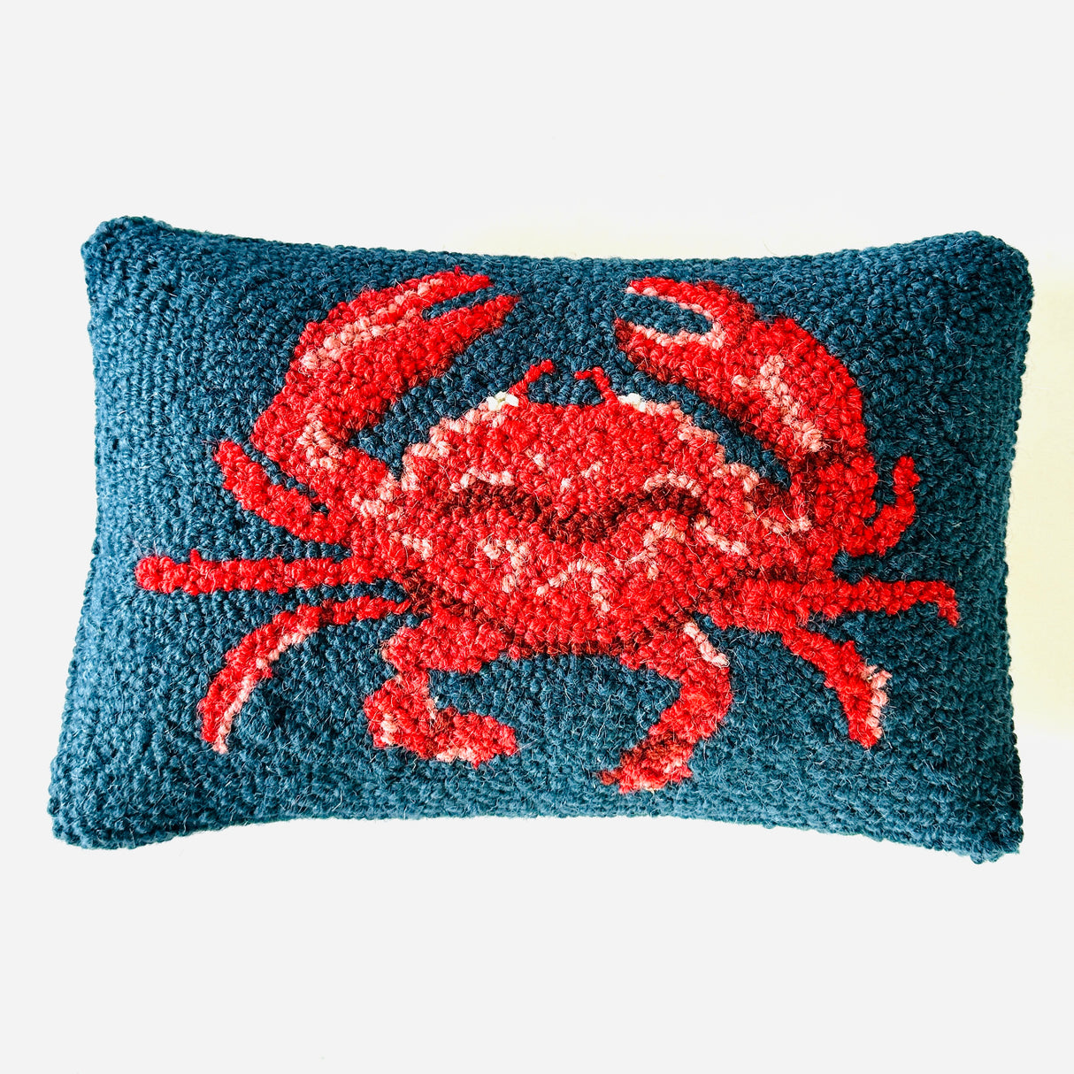 Crab Hooked Wool Pillow