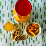 Vintage Striped Lidded Carafe/Drinks Glasses, Set of 5
