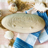 Cream-Hued Shell Stoneware Serving Plate, Set of 2
